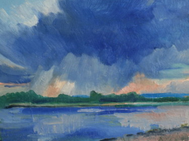 Painting titled "Onon river. Transba…" by Valerii Klenov, Original Artwork, Oil