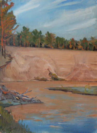 Painting titled "La orilla alta (río…" by Valerii Klenov, Original Artwork, Oil