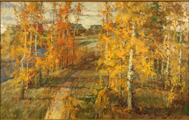 Peinture intitulée "Осень" par Sergei Antonov, Œuvre d'art originale