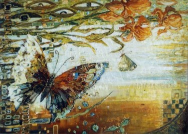 Картина под названием "Butterflies 3" - Татьяна Милаш, Подлинное произведение искусства, Масло