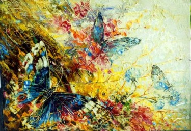 Картина под названием "Butterflies 7" - Татьяна Милаш, Подлинное произведение искусства, Масло