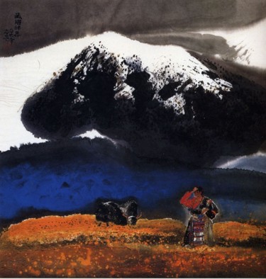绘画 标题为“藏乡神界” 由本长 孙, 原创艺术品, 油