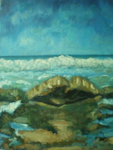 Painting titled "Entre Olas" by Yaneiris, Original Artwork