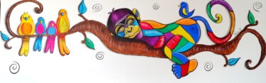 Peinture intitulée "Rêverie sur la bran…" par Cindy Fontana, Œuvre d'art originale, Acrylique Monté sur Châssis en bois