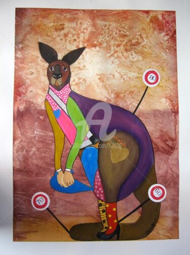 Pintura titulada "ALEBRIJE-KANGURO-VI…" por Ocarrillo, Obra de arte original, Oleo