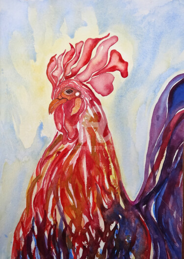 Pintura titulada "ocarrillo-gallo-66-…" por Ocarrillo, Obra de arte original