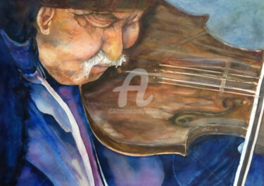 Pintura titulada "ocarrillo-violinist…" por Ocarrillo, Obra de arte original