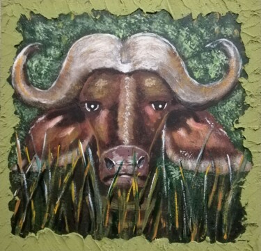 Buffalo Pittura intitolato "Buffalo" da Irina Telius, Opera d'arte originale, Acrilico