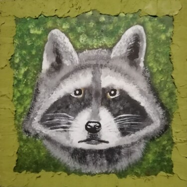 Raccoon Pittura intitolato "Raccoon" da Irina Telius, Opera d'arte originale, Acrilico