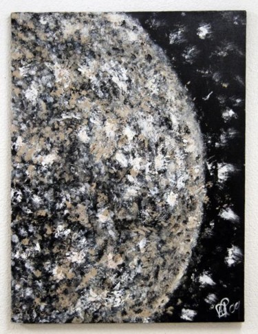 Peinture intitulée "Lune" par David Richard, Œuvre d'art originale, Huile