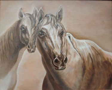 Картина под названием "Лошади" - Sokolovay, Подлинное произведение искусства