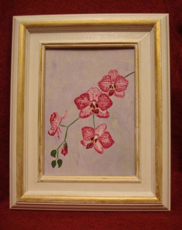 Картина под названием "Орхидеи розовые в р…" - Sokolovay, Подлинное произведение искусства, Масло