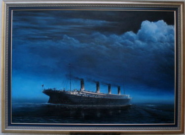 Painting titled "The Last twilight" by Mark, Original Artwork, Oil