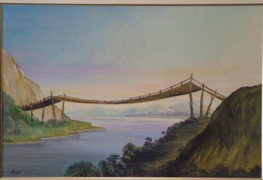 Painting titled "The old bridge" by Mark, Original Artwork