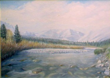 Painting titled "The river KOLUBARA" by Mark, Original Artwork