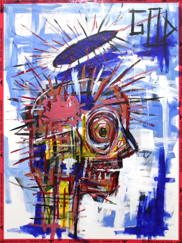 Ζωγραφική με τίτλο "Free Mind" από 0xec6d0, Αυθεντικά έργα τέχνης, Ακρυλικό Τοποθετήθηκε στο Ξύλινο φορείο σκελετό