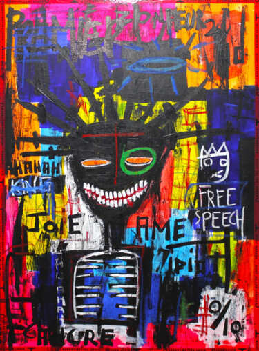 Painting titled "Post Mortem King" by 0xec6d0, Original Artwork, Acrylic