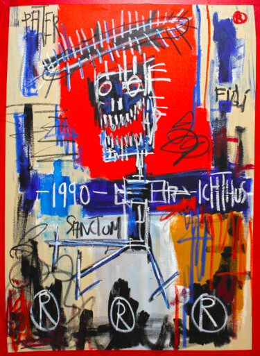 Pintura titulada "La Fin des Temps N°…" por 0xec6d0, Obra de arte original, Pintura al aerosol Montado en Bastidor de camill…