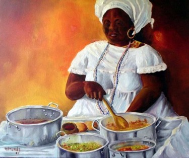 Pintura intitulada "Baiana do Acarajé" por Miranda, Obras de arte originais