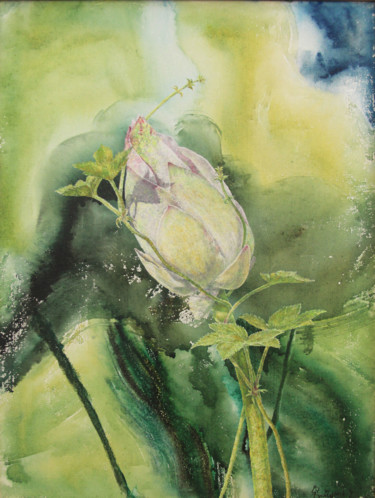 绘画 标题为“十里荷塘中的一朵” 由乔木, 原创艺术品, 蜡