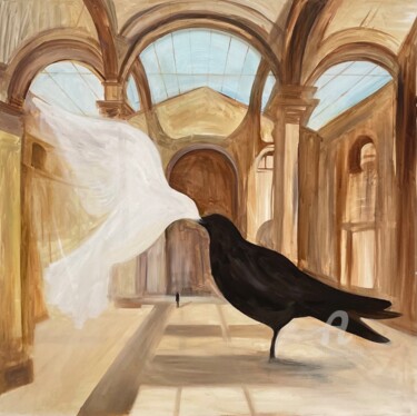 绘画 标题为“Church dove kisses…” 由Sia Li, 原创艺术品, 油