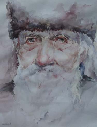 Painting titled "Скоротечность време…" by Galina Aksamit, Original Artwork, Watercolor