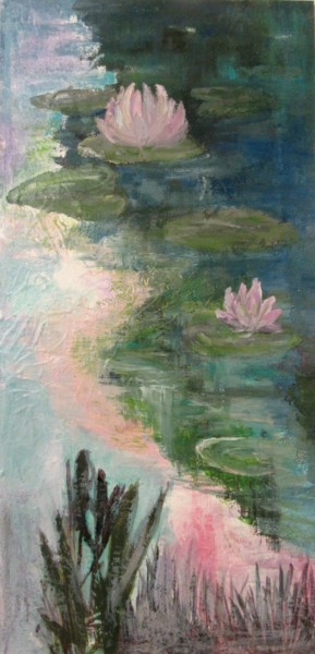 Painting titled ""Pond"" by Evgenii Shcherbakov, Original Artwork, Acrylic