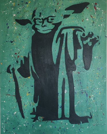 Peinture intitulée "Yoda Jour et Nuit" par 13a, Œuvre d'art originale, Acrylique