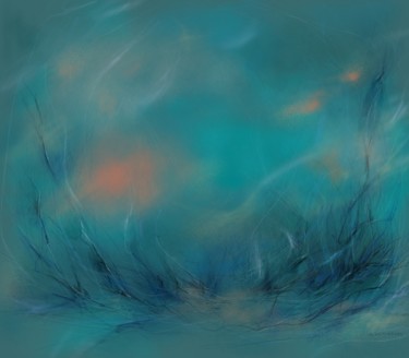 Цифровое искусство под названием "Turquoise desert" - Maria Svetlakova, Подлинное произведение искусства, Цифровая живопись