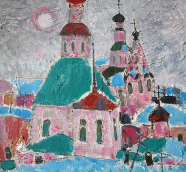Painting titled "На Спаской" by Daria Timoshkina, Original Artwork