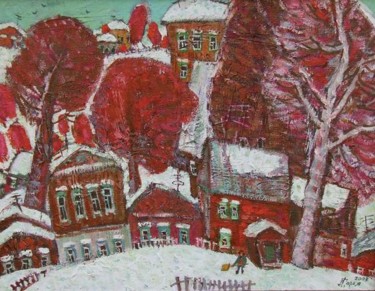 Картина под названием "Первый снег" - Дарья Тимошкина, Подлинное произведение искусства