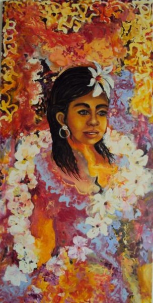 Malerei mit dem Titel "fête à Tahiti" von Marie-Thé Gaillard, Original-Kunstwerk