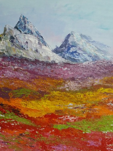 Schilderij getiteld "Весна в горах" door Irina Dontsova, Origineel Kunstwerk, Olie