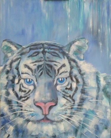 Painting titled "Тигр" by Lana Hubanova, Original Artwork, Oil