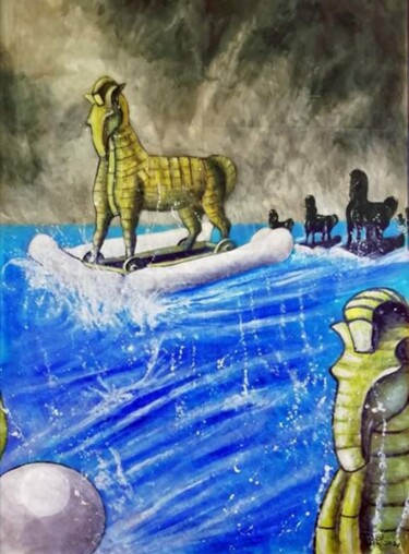 Malarstwo zatytułowany „MEDITERRANEO” autorstwa Giuseppe Taibi, Oryginalna praca, Akryl Zamontowany na Pleksiglas