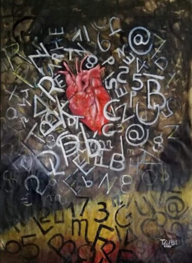 Painting titled "WORDS" by Giuseppe Taibi, Original Artwork, Acrylic Mounted on Plexiglass