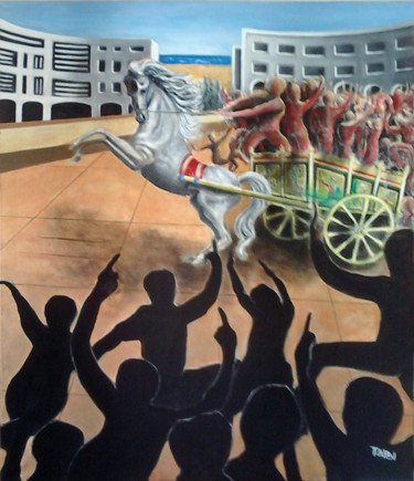 Peinture intitulée "Il carro del vincit…" par Giuseppe Taibi, Œuvre d'art originale, Huile