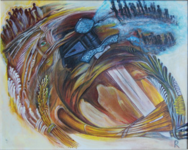 Pittura intitolato ""Меч валькирии"" da Liudmila Rybakova, Opera d'arte originale, Acrilico