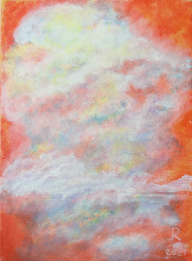 Pintura intitulada "Оранжевое Небо или…" por Liudmila Rybakova, Obras de arte originais, Acrílico