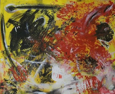 Картина под названием "Черный, красный и б…" - Даниил Кутьин, Подлинное произведение искусства, Акрил Установлен на Деревянн…