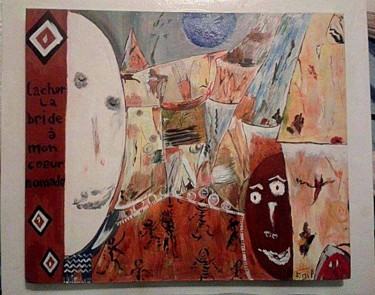 Картина под названием "Afrique 1" - Françoise Gil, Подлинное произведение искусства, Акрил