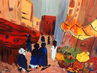 Malerei mit dem Titel "Afrique" von Françoise Gil, Original-Kunstwerk, Acryl