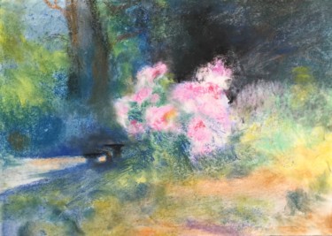 Painting titled "Les fleurs" by Yixiao Li, Original Artwork, Pastel