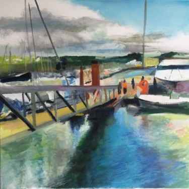 Painting titled "Port de plaisance d…" by Yixiao Li, Original Artwork, Oil