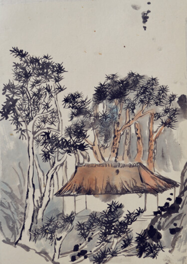 Картина под названием "SANS TITRE" - Yixiao Li, Подлинное произведение искусства, Чернила