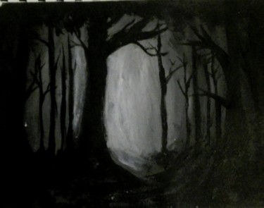 Painting titled "Dark Night" by Mariana Costa, Original Artwork, Acrylic