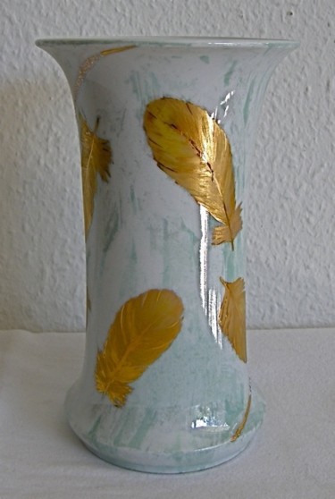 Peinture intitulée "Vase soliflor aux a…" par Madeleine Golay, Œuvre d'art originale