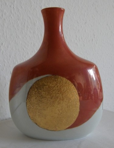 Painting titled "Vase col soleil" by Madeleine Golay, Original Artwork