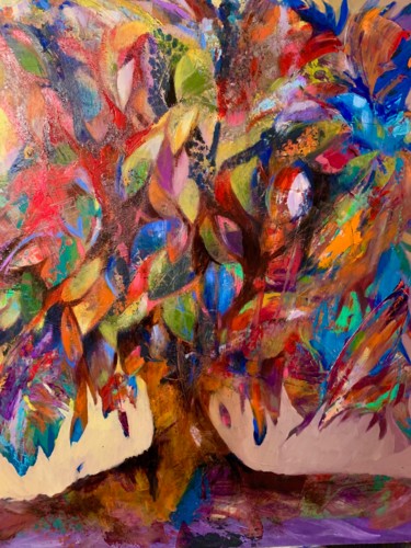 Pittura intitolato "Albero della vita" da Donatella Violi, Opera d'arte originale, Olio Montato su Altro pannello rigido