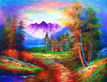 Castle in forest Arts numériques intitulée "Castle in forest" par Nenad Vasic Kiklop99, Œuvre d'art originale, Peinture numérique